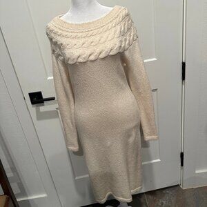 Lauren Ralph Lauren Classic Sweater Dress Size S Off-White